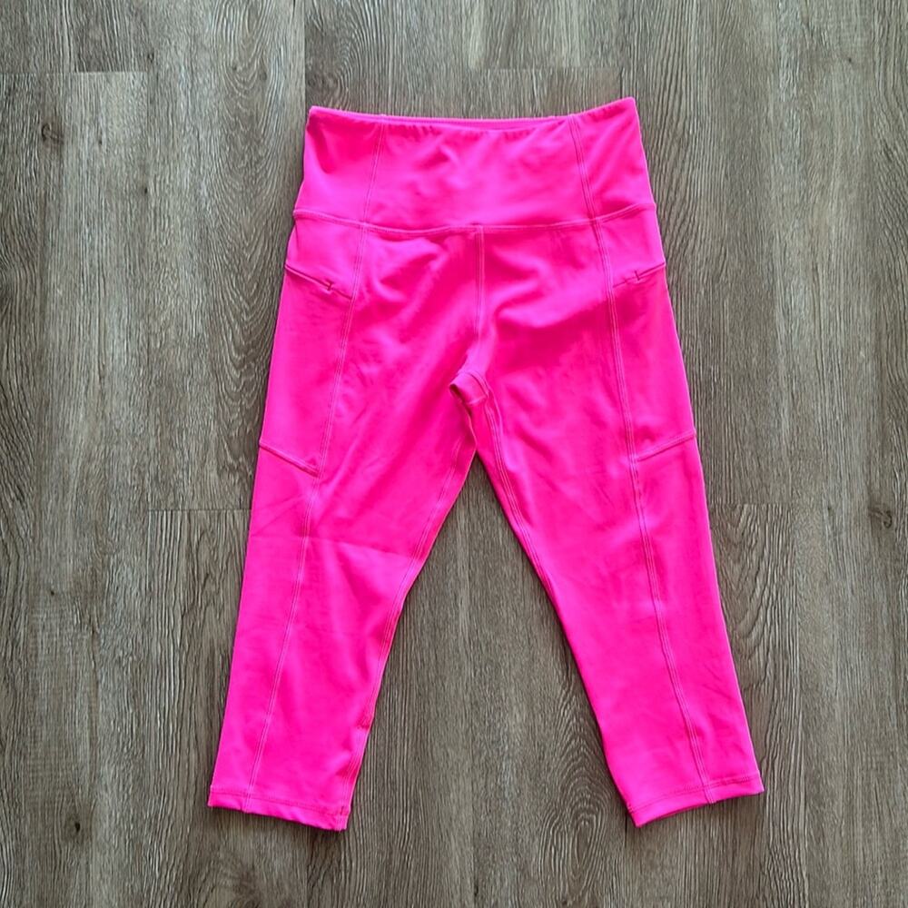 Zyia Active Light N Tight Zipper Pocket‎ Crop Leggings Neon Pink Size 4 Athletic